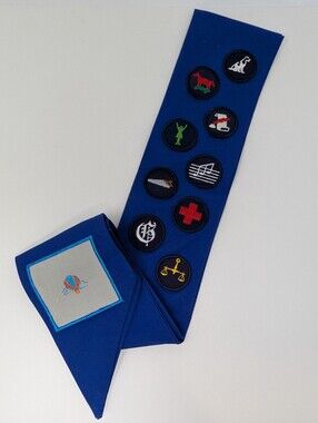 Girl Guides Sash with Merit Badges Vintage Canada 1980s